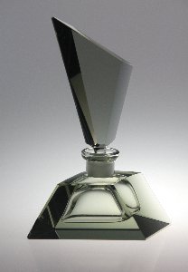 Parfümflasche Nr. 1243/1262 rauchgrau, handgeschliffen, Design: Franz Burkert