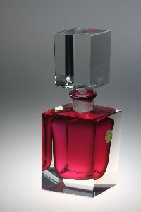 Flakon Nr. 1210 Innenfang rot, handgeschliffen der Kristallglas GmbH, Design: Franz Burkert