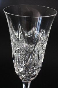 Detail Sektglas der Kristallglas GmbH Oberursel, Kristallglas handgeschliffen