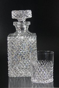 Whiskykaraffe und Glas mit Steinelschliff, Hessenglas GmbH