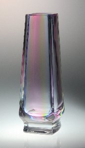 Überfang-Vase Regenbogen, handgeschliffen der Hessenglas GmbH