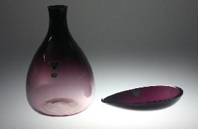 Vase und Schale lila der Hessenglas GmbH