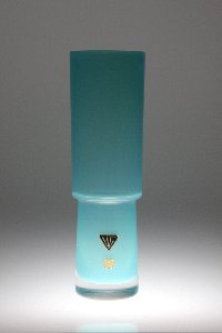 Vase hellblau der Glashütte Hessenglas GmbH in Stierstadt
