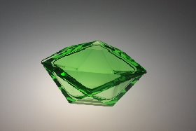Puderdose hellgrün, Kristallglas handgeschliffen, Kristallglas GmbH Oberursel, Design: Franz Burkert