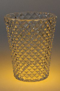 Vase Kristallglas handgeschliffen, Diamantschliff, Kristallglas GmbH Oberursel, von Rudolf Seibt und Franz Burkert
