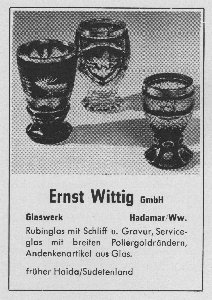 Anzeige der Fa. Ernst Wittig GmbH aus dem Jahre 1962
