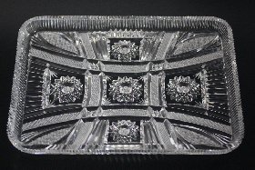 reich geschliffene Bleikristallplatte der Kristallglas GmbH Oberursel, Design: Franz Burkert
