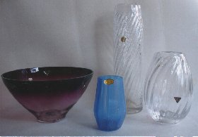 Vasen und Schalen der Glashtte Hessenglas in Oberursel-Stierstadt