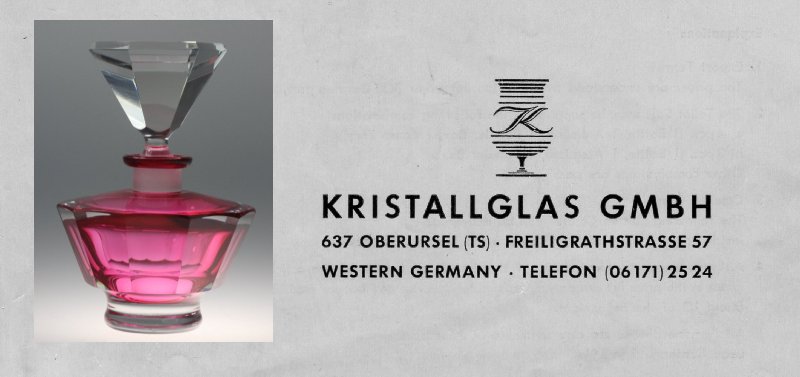 Kristallglas GmbH Oberursel mit Abbildung Parfmflakon Nr. 1499